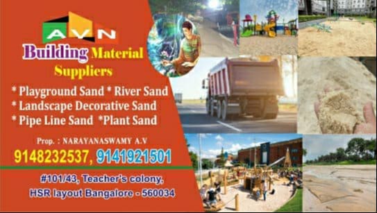 Playground sand suppliers Bangalore, River sand wholesalers Bangalore, Play sand near me Bangalore.
School playground sand, Apartment play area sand supply, Preschool sandpit sand suppliers
Are you looking for bulk delivery for a commercial project or bagged sand for a home sandpit?