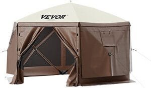 SucceBuy Pop-up Camping Gazebo Camping Canopy Shelter 6 Sided 12' x 12' / 10' x 10' Sun Shade Tents & Canopies Camping & Hiking