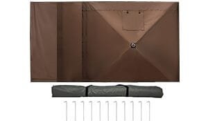 SucceBuy Pop-up Camping Gazebo Camping Canopy Shelter 6 Sided 12' x 12' / 10' x 10' Sun Shade Tents & Canopies Camping & Hiking
