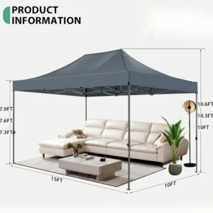 10x15 Pop up Canopy Tent Heavy Duty Gazebo with 4 Sidewalls,UPF 50+ All Weather Waterproof Commercial Outdoor Wedding Party Tent