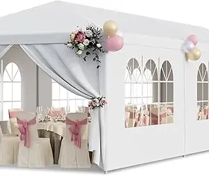 10x30 Party Tent Outdoor Canopy Tents for Parties with 8 Removable Sidewalls Heavy Duty Waterproof Gazebo Shelter for BBQ, Wedd