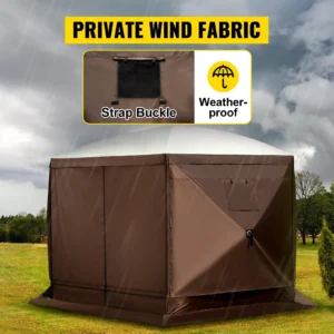 SucceBuy Pop-up Camping Gazebo Camping Canopy Shelter 6 Sided 12' x 12' / 10' x 10' Sun Shade Tents & Canopies Camping & Hiking