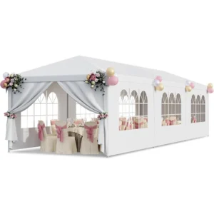 10x30 Party Tent Outdoor Canopy Tents for Parties with 8 Removable Sidewalls Heavy Duty Waterproof Gazebo Shelter for BBQ, Wedd